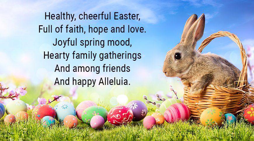 easter card, a bunny, Easter eggs