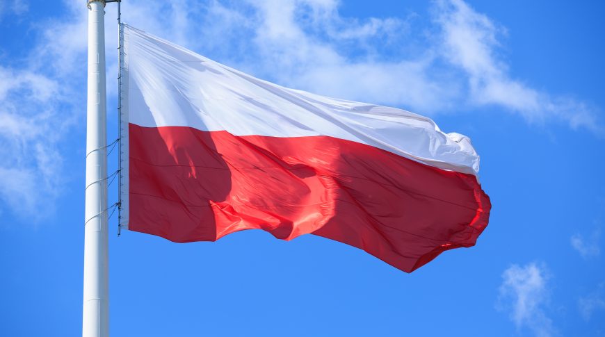 polska, flaga, niebo