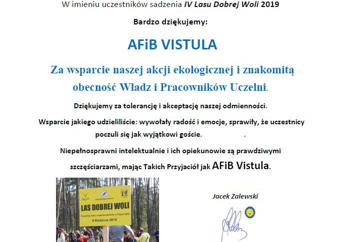 podziękowanie, zdjęcie, vistula, uniwersytet