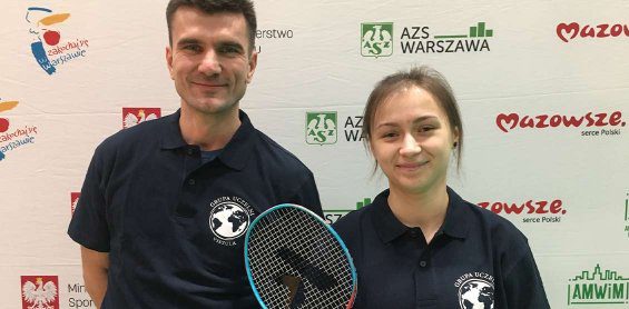 badminton, ścianka, trener, kobieta