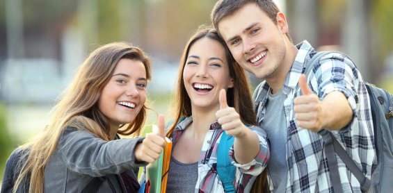 studenci, kobiety, mężczyzna, grupa