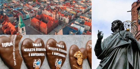 Toruń, kolaż, miasto, pierniki, Kopernik, fotografie