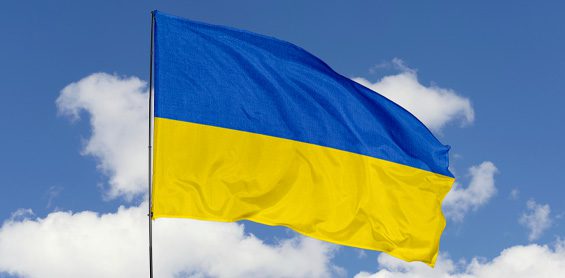 Ukraina, flaga, niebo