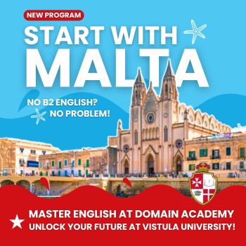 Begin your academic journey in Malta with Vistula University! Apply for the Spring semester 2025/26!